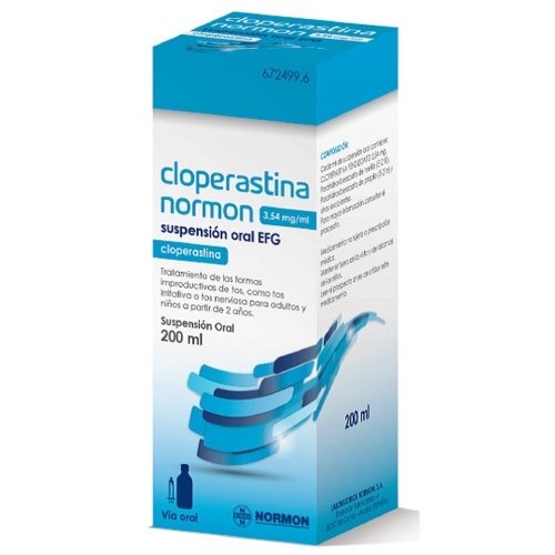 CLOPERASTINA NORMON 3,54 mg/ml SUSPENSION ORAL EFG, 1 frasco de 200 ml