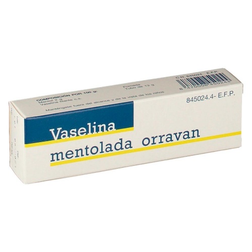VASELINA MENTOLADA ORRAVAN 20 mg/g POMADA , 1 tubo de 13 g