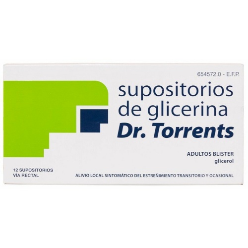 SUPOSITORIOS GLICERINA DR. TORRENTS ADULTOS BLISTER, 12 supositorios