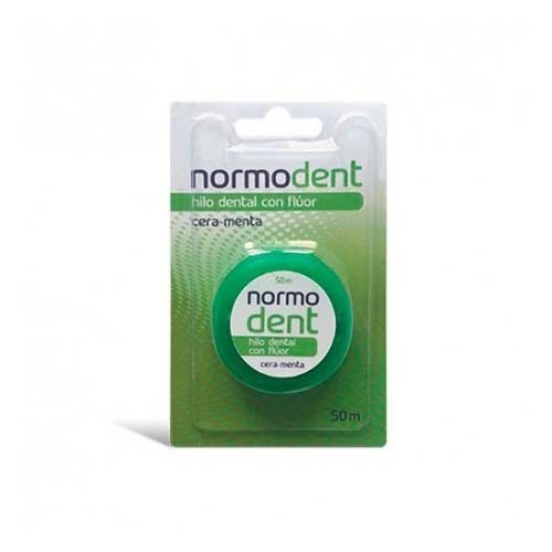 Normodent hilo dental con cera y fluor (sabor a menta 50 m)