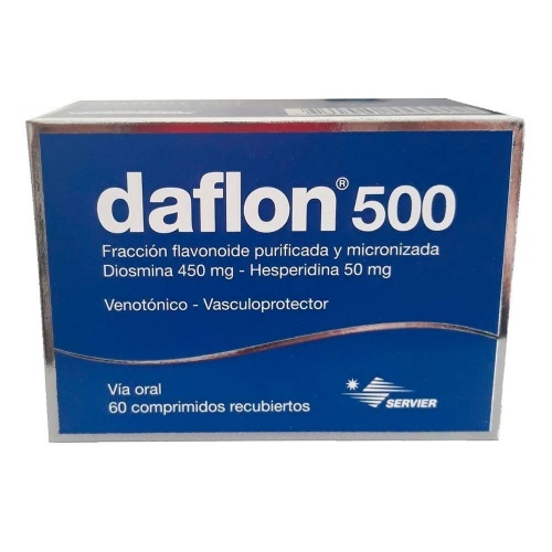 DAFLON 500 MG COMPRIMIDOS RECUBIERTOS CON PELÍCULA, 60 comprimidos