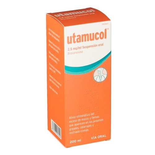 UTAMUCOL 2,5 mg/ml SUSPENSION ORAL , 1 frasco de 200 ml