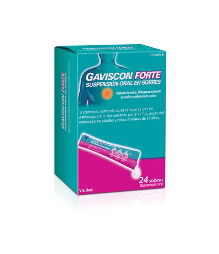 GAVISCON FORTE SUSPENSION ORAL EN SOBRES , 24 sobres