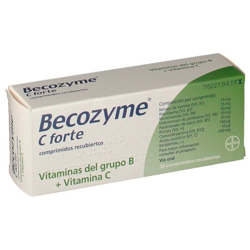 BECOZYME C FORTE COMPRIMIDOS RECUBIERTOS  , 30 comprimidos