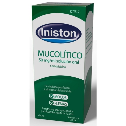 INISTON MUCOLITICO 50 mg/ml SOLUCION ORAL , 1 frasco de 200 ml