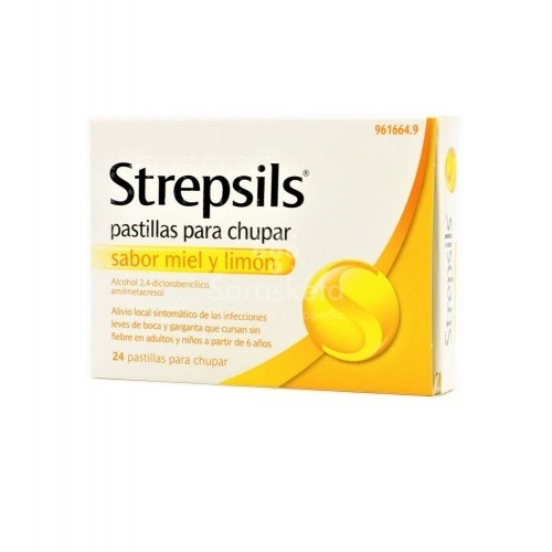 STREPSILS PASTILLAS PARA CHUPAR SABOR MIEL Y LIMON, 24 pastillas