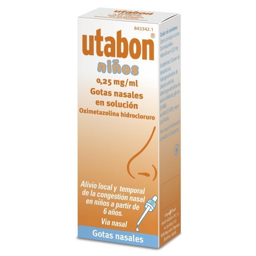 UTABON NIÑOS 0,25 mg/ml GOTAS NASALES EN SOLUCION, 1 frasco de 15 ml
