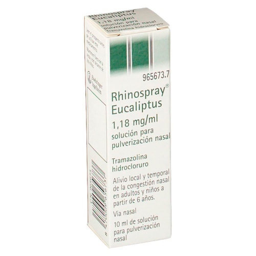 RHINOSPRAY EUCALIPTUS 1,18 mg/ ml SOLUCION PARA PULVERIZACION NASAL , 1 envase pulverizador de 10 ml