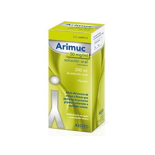 ARIMUC 50 mg/ml SOLUCION ORAL , 1 frasco de 200 ml