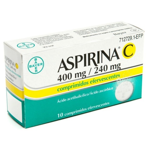 ASPIRINA C 400 mg/240 mg COMPRIMIDOS EFERVESCENTES , 10 comprimidos