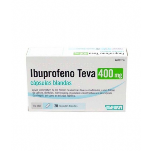 IBUPROFENO TEVA 400 mg  CAPSULAS BLANDAS , 20 cápsulas