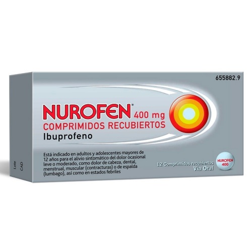 NUROFEN 400 mg COMPRIMIDOS RECUBIERTOS, 12 comprimidos