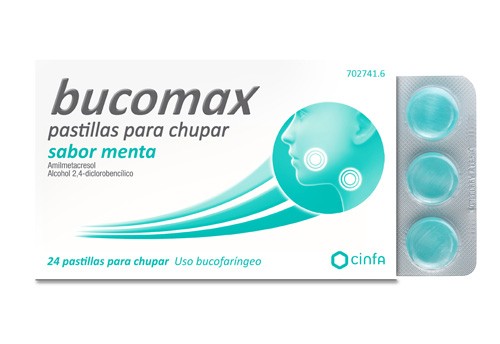 BUCOMAX PASTILLAS PARA CHUPAR SABOR MENTA , 24 pastillas