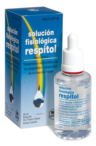 SOLUCION FISIOLOGICA RESPITOL 8,5 mg/ml GOTAS NASALES , 1 frasco de 50 ml