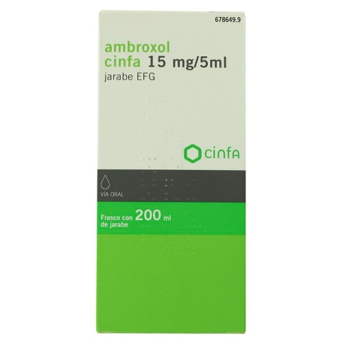 AMBROXOL CINFA 15 mg/5 ml JARABE EFG, 1 frasco de 200 ml