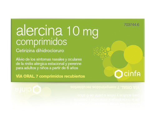 ALERCINA 10 mg COMPRIMIDOS , 7 comprimidos