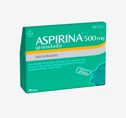 ASPIRINA 500 mg GRANULADO , 20 sobres