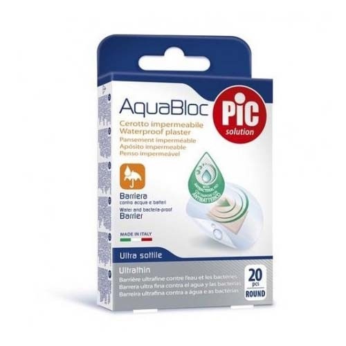 Pic aquabloc con bactericida - aposito adhesivo (redondo 22.5 mm 20 u)