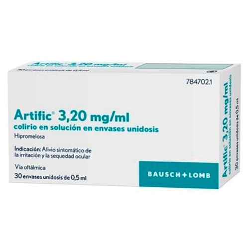 ARTIFIC 3,20 mg/ml COLIRIO EN SOLUCION EN ENVASE  UNIDOSIS , 30 envases unidosis de 0,5 ml