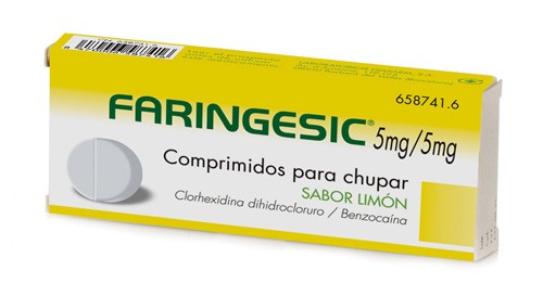 FARINGESIC 5 mg/5 mg COMPRIMIDOS PARA CHUPAR SABOR LIMON, 20 comprimidos