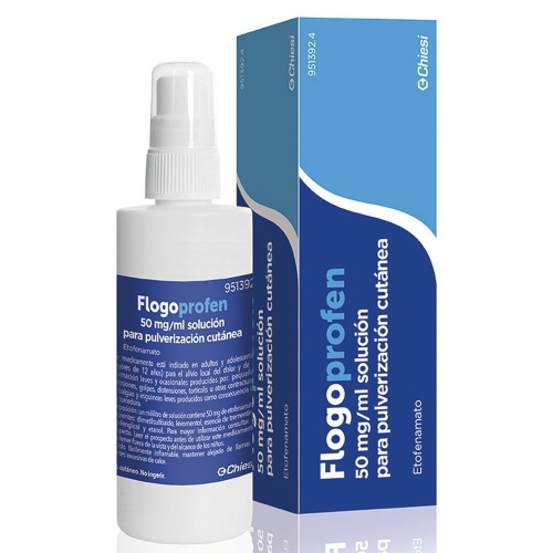 FLOGOPROFEN 50 mg/ml SOLUCION PARA PULVERIZACION CUTANEA , 1 frasco de 100 ml