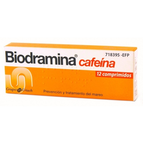 BIODRAMINA CAFEINA COMPRIMIDOS RECUBIERTOS , 12 comprimidos