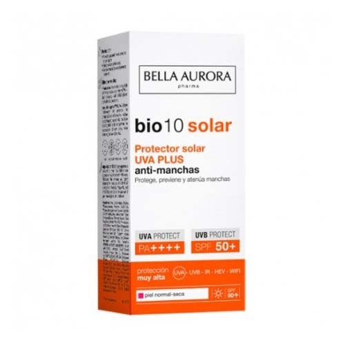 Bella aurora bio10 solar protector solar uva plus antimanchas piel normal seca (1 envase 50 ml)