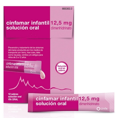 CINFAMAR INFANTIL 12,5 mg SOLUCION ORAL , 12 envases unidosis de 5 ml