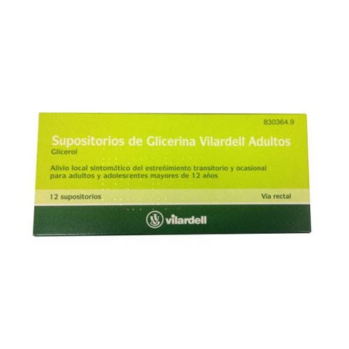 SUPOSITORIOS DE GLICERINA VILARDELL ADULTOS, 12 supositorios