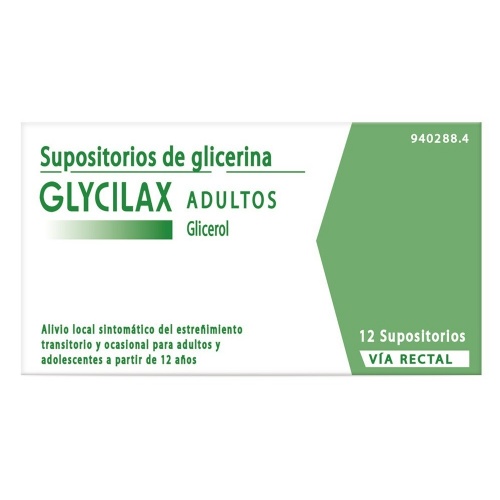 GLYCILAX ADULTOS SUPOSITORIOS , 12 supositorios