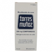 BICARBONATO DE SOSA TORRES  MUÑOZ  500 mg COMPRIMIDOS , 30 comprimidos