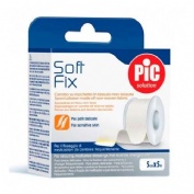 Esparadrapo - pic soft fix tejido sin tejer (1 unidad 5 m x 5 cm color blanco)