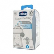 Biberon cristal tetina silicona - chicco natural feeling (1 unidad 150 ml)