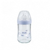 Biberon cristal silicona - nuk nature sense (talla 1m 1 unidad 240 ml)